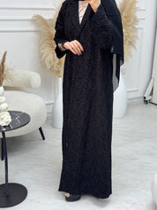 C 1081 Black Printed Abaya