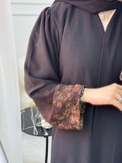 C 1084 Black Printed Abaya