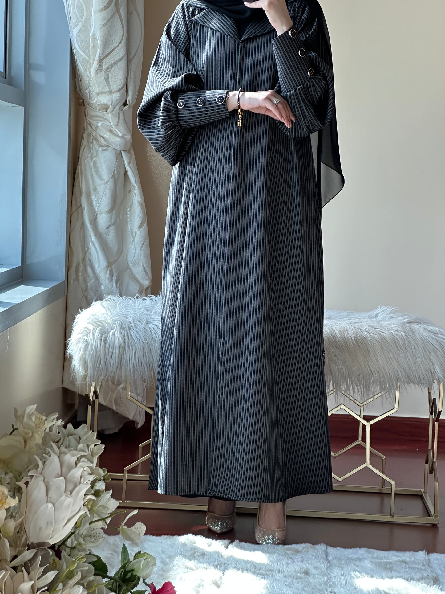 C-Black-LightGrey-Work-Abaya-Set-109