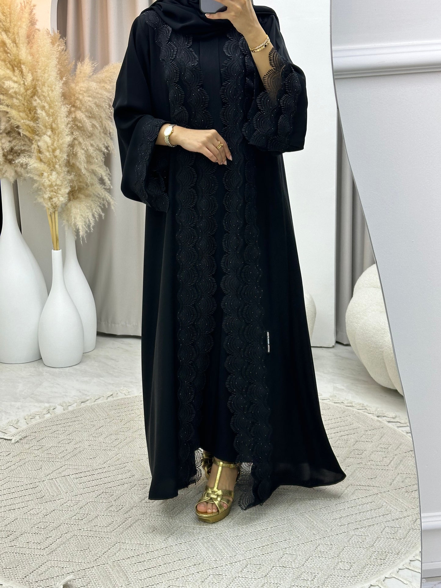 C 0259 Black Lace Abaya