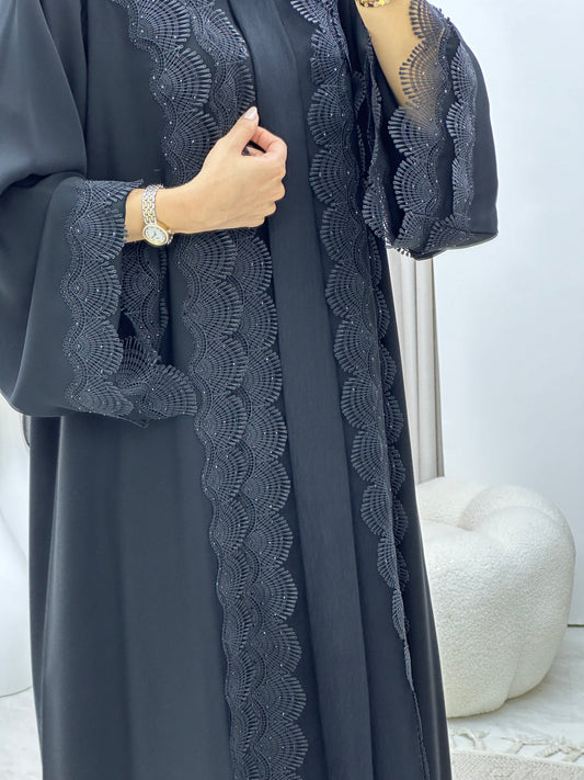 C 0259 Black Lace Abaya