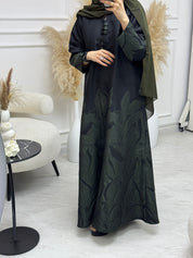 C 1095-01 Green Printed Abaya