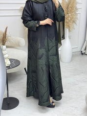 C 1095-01 Green Printed Abaya