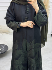 C 1095-01 Green Printed Abaya