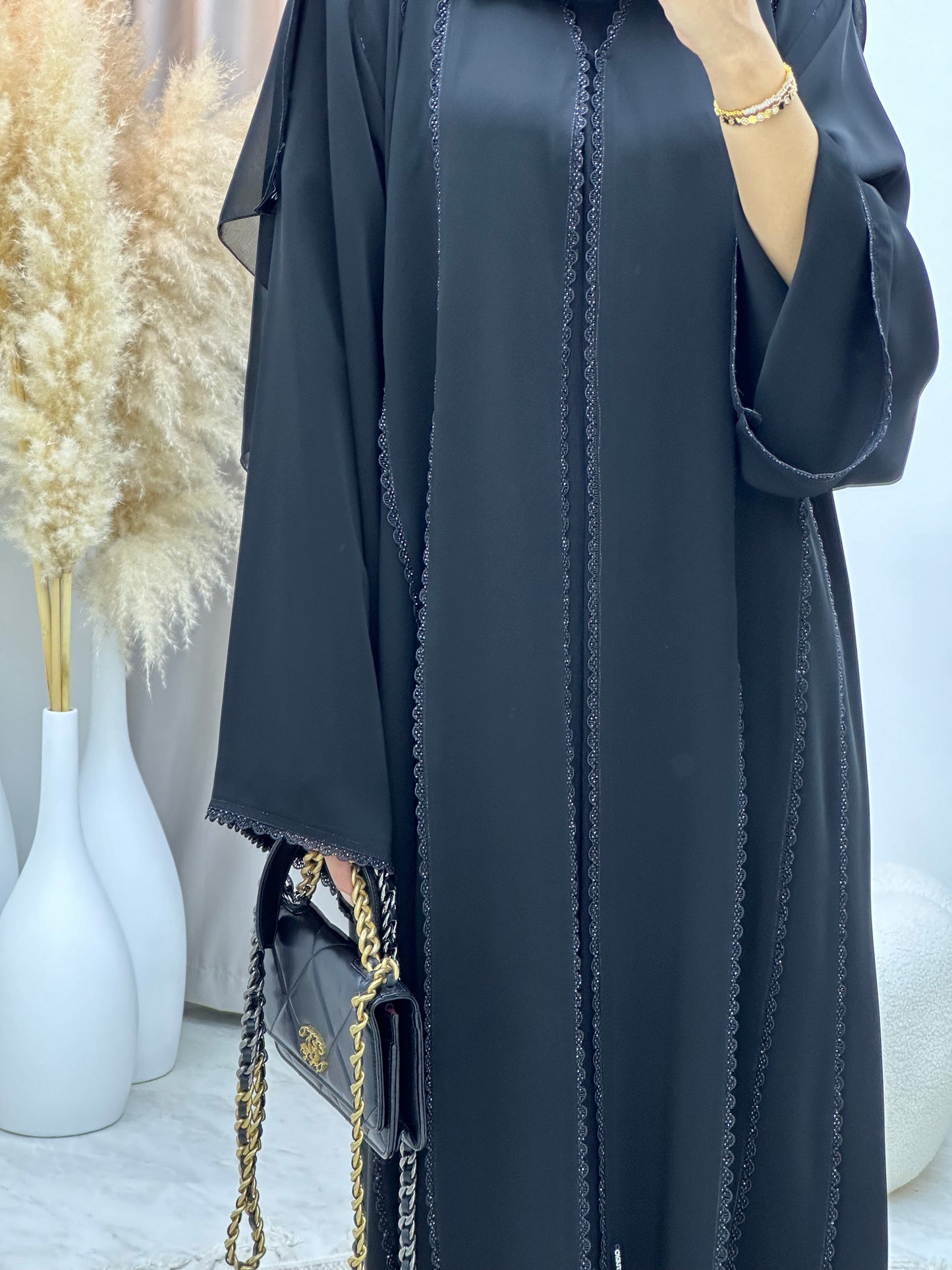 C 0260 Black Lace Abaya