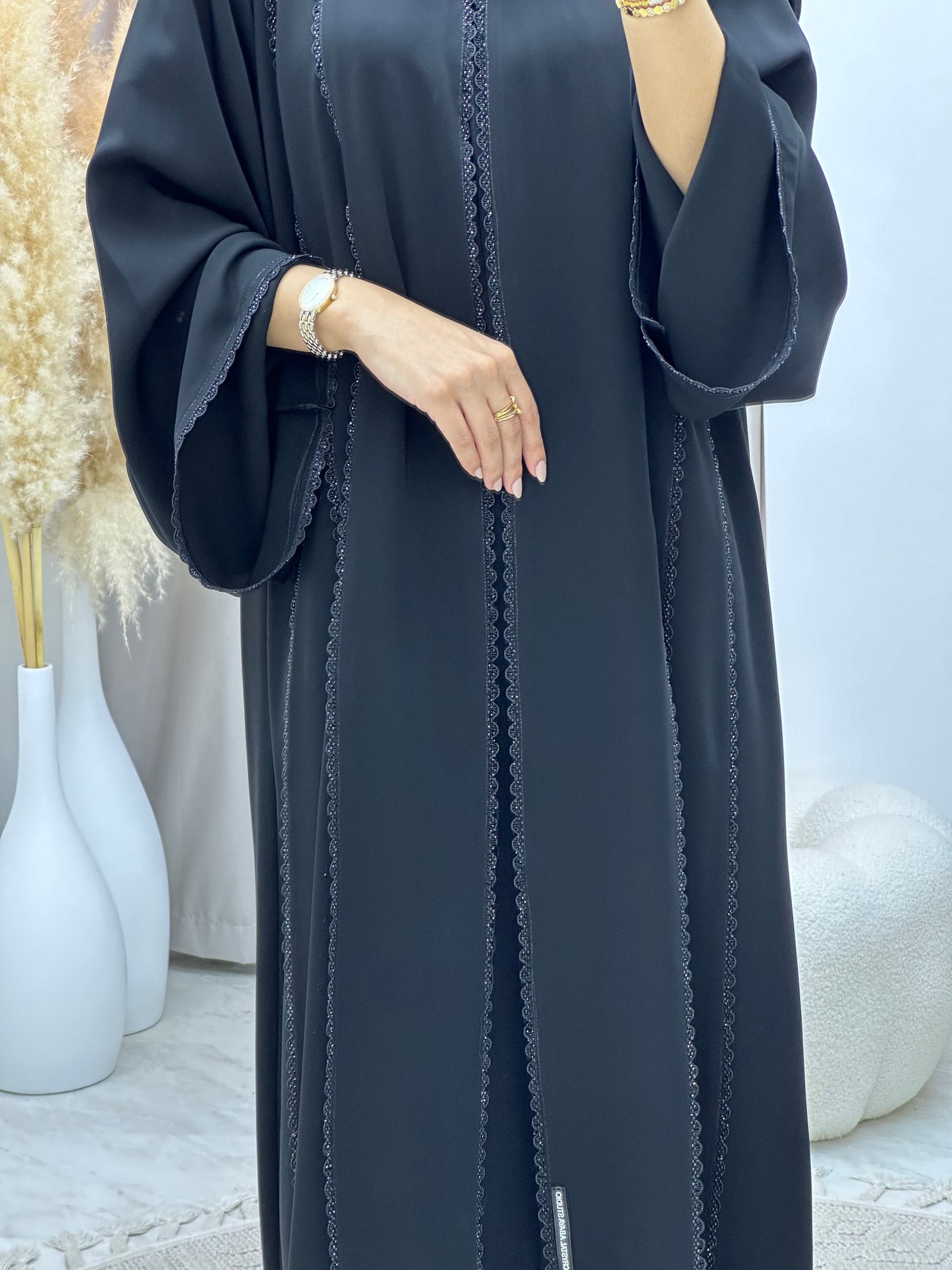 C 0260 Black Lace Abaya