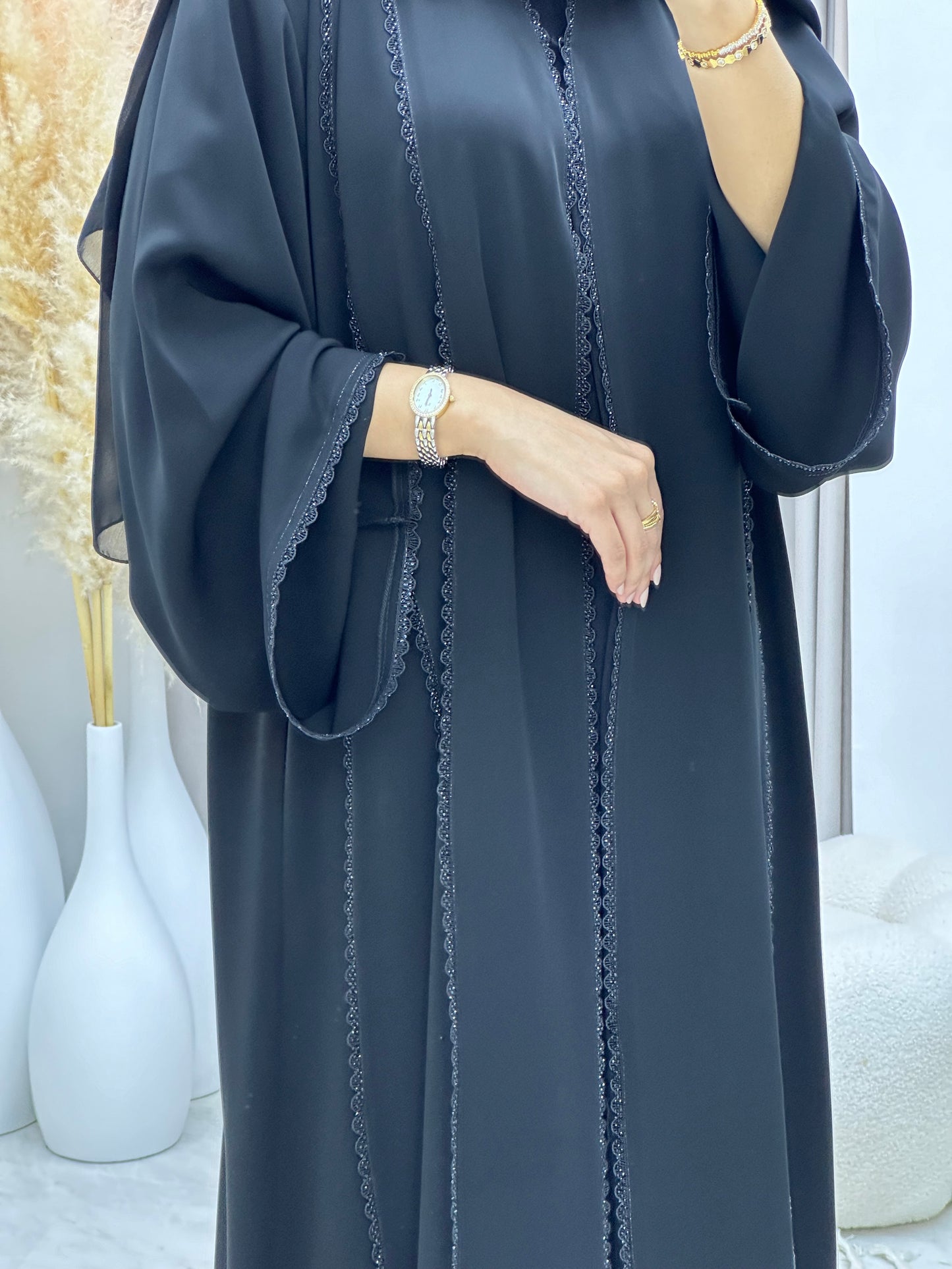 C 0260 Black Lace Abaya