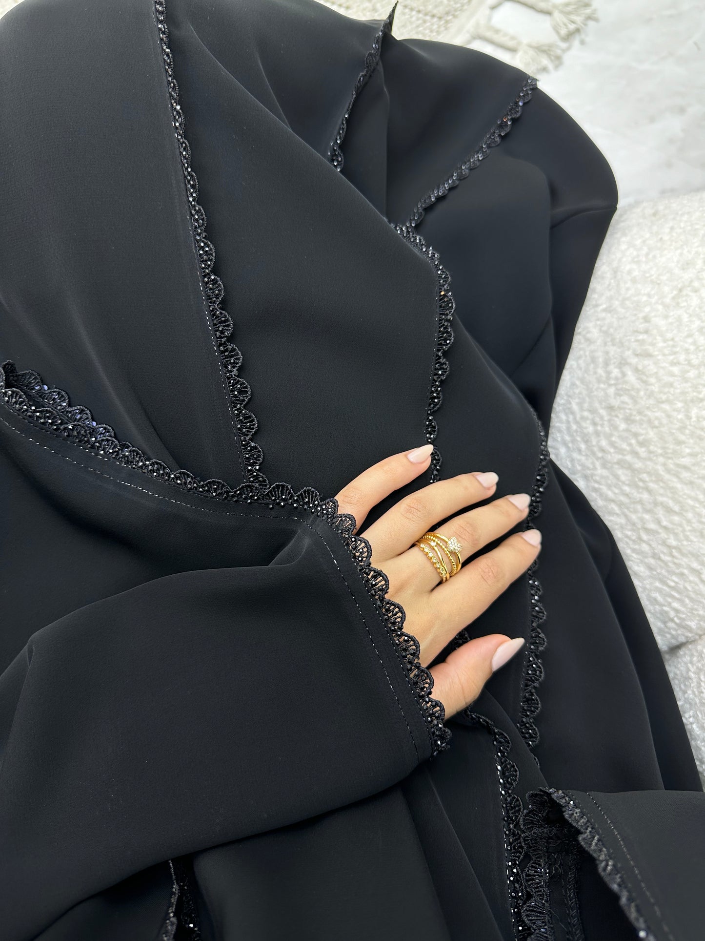 C 0260 Black Lace Abaya