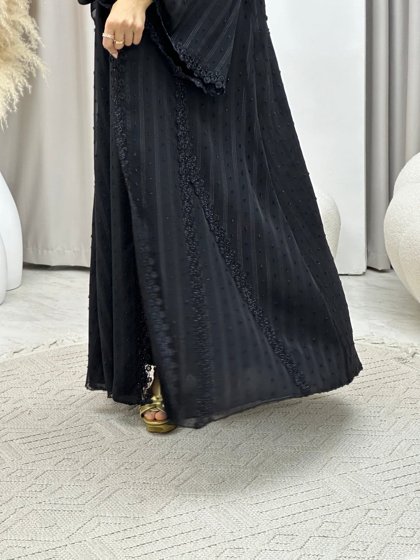 C RTW 0262 Black Lace Abaya