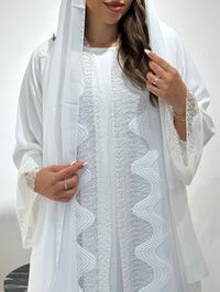 C 1444 White Lace Abaya - XS / 49