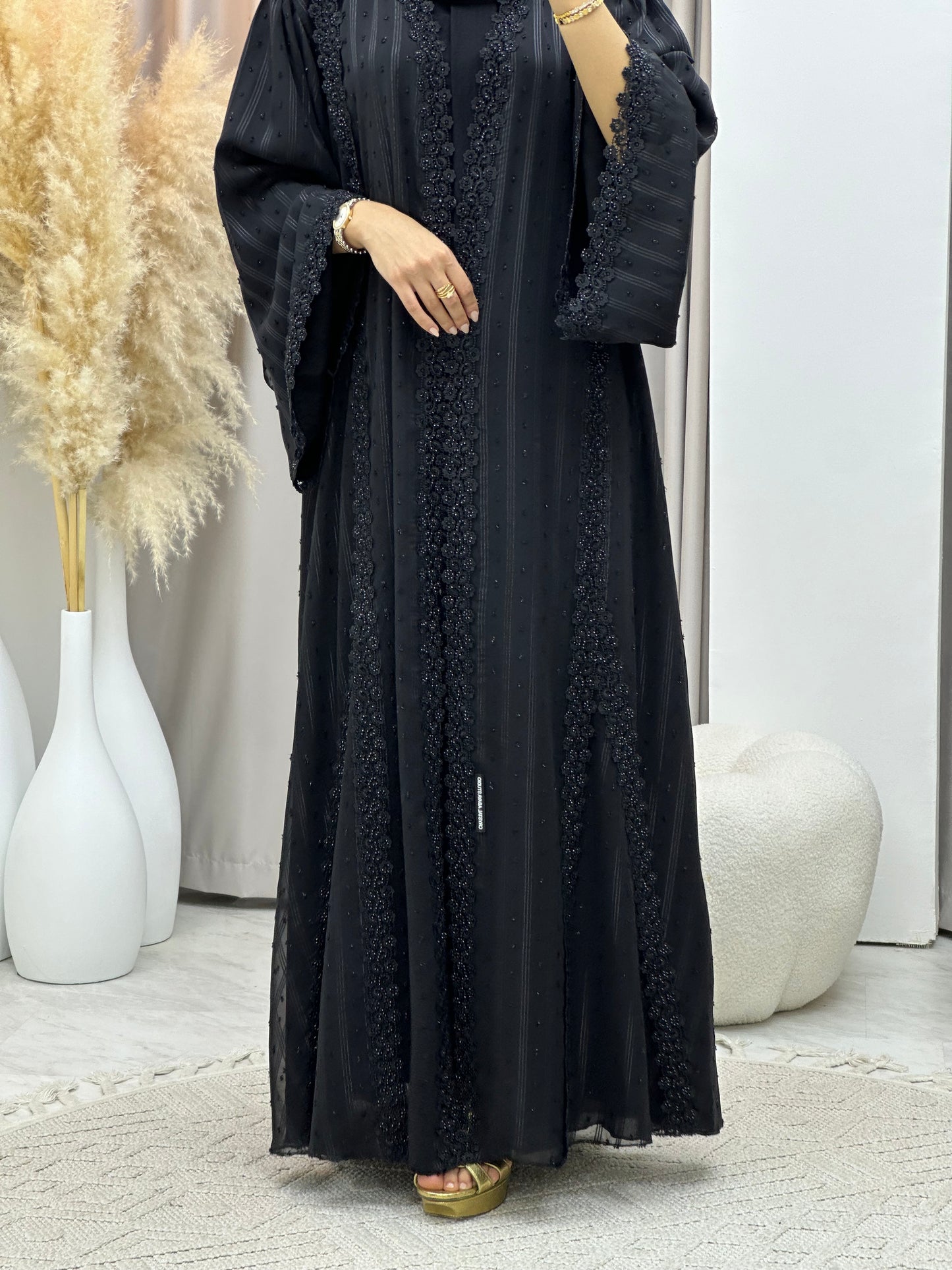 C 0262 Black Lace Abaya