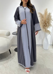 C 1441 Grey Tassels Abaya