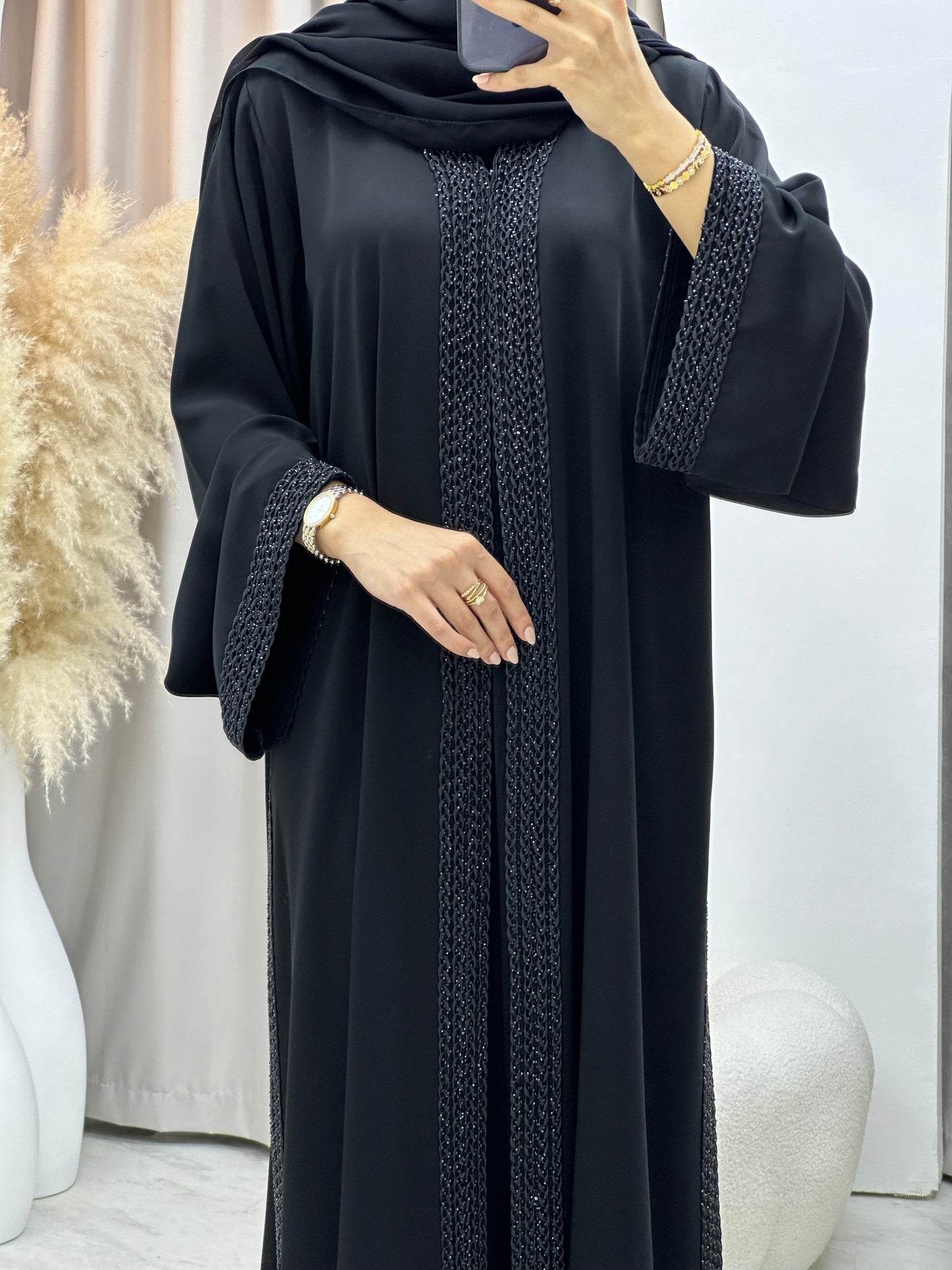 C 0261 Black Lace Abaya