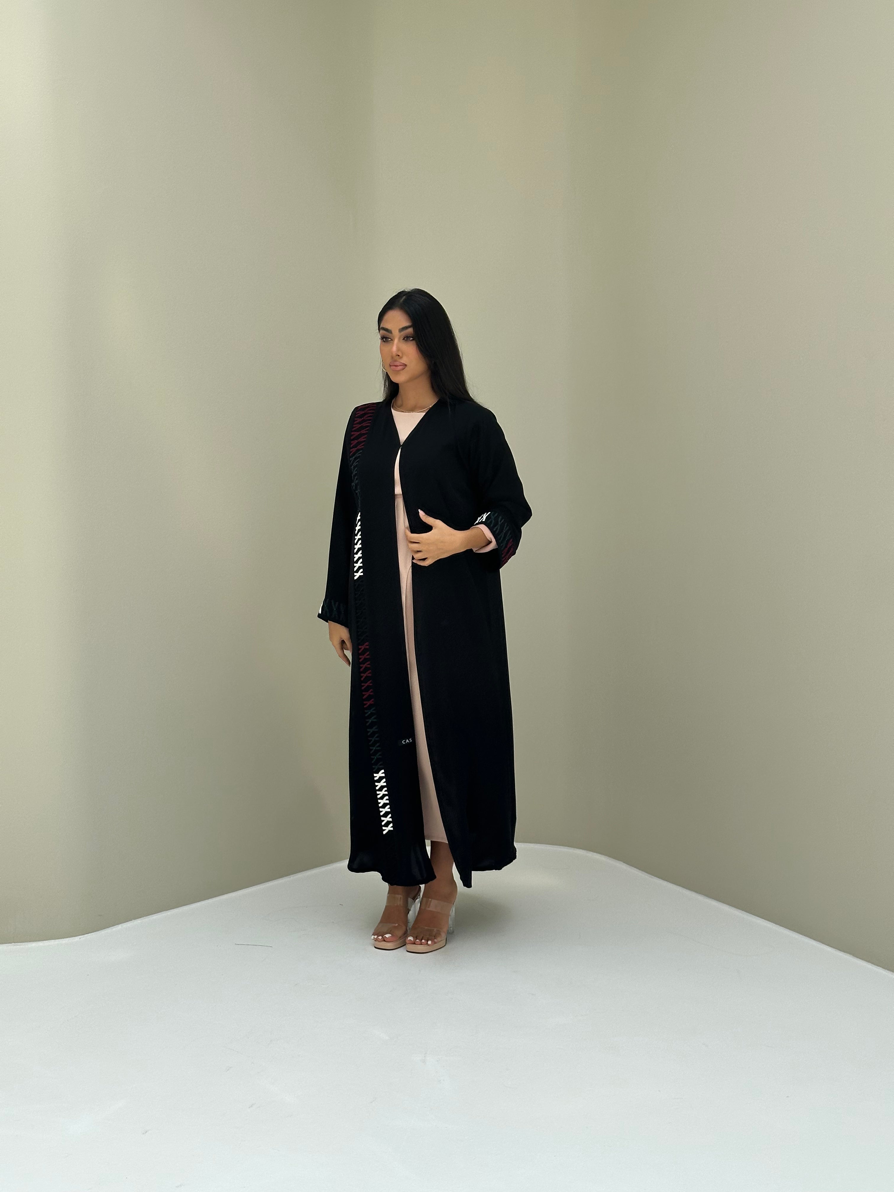 C 0490 Black Emirati National Day Abaya-3