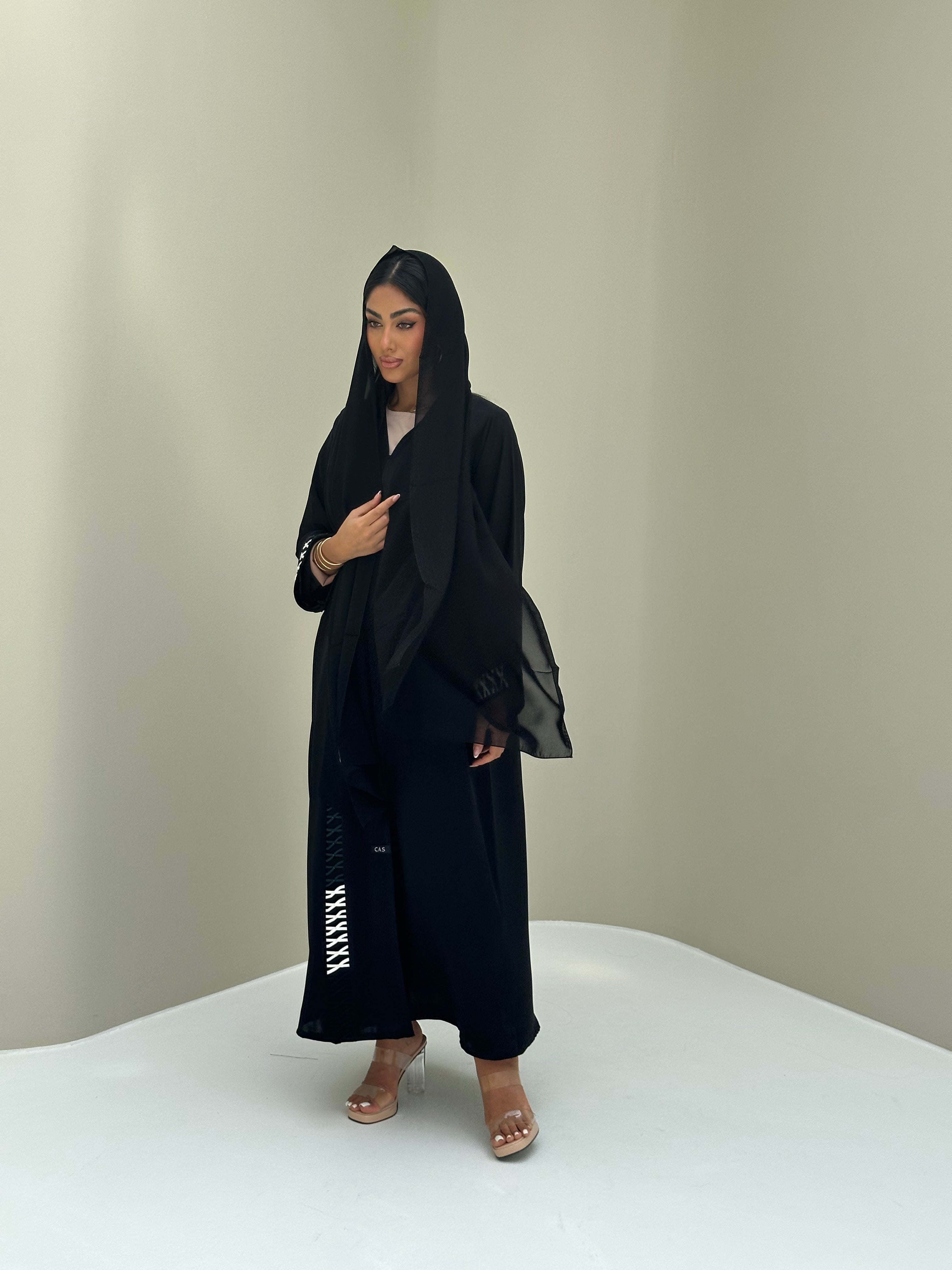 C 0490 Black Emirati National Day Abaya-5
