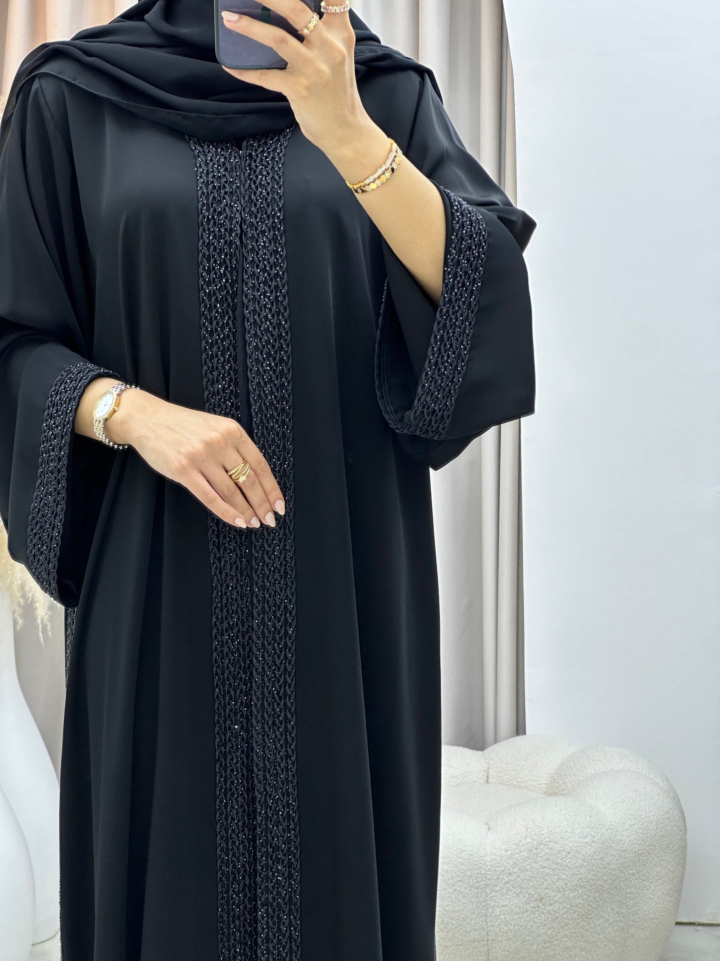 C 0261 Black Lace Abaya