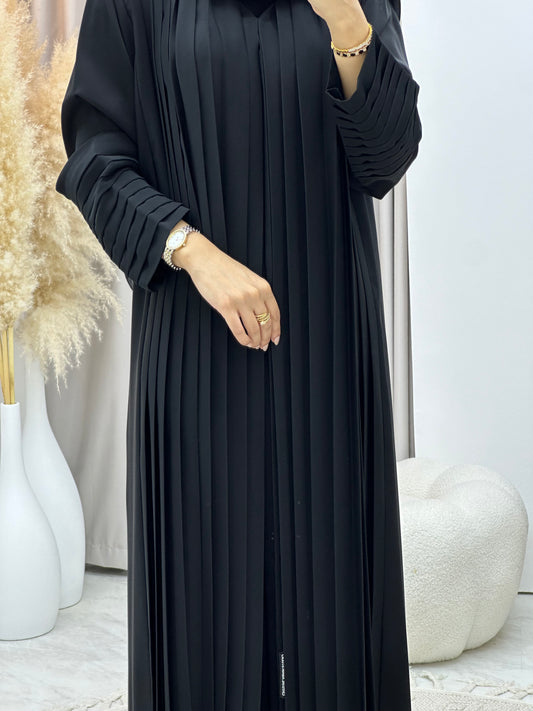 C RTW 0264 Black Pleated Abaya