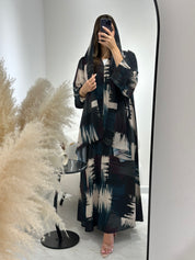 C 1438 Green Blend Printed Abaya