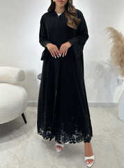C 1432 Black Beaded Abaya