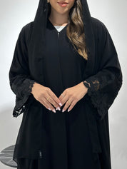 C 1432 Black Beaded Abaya