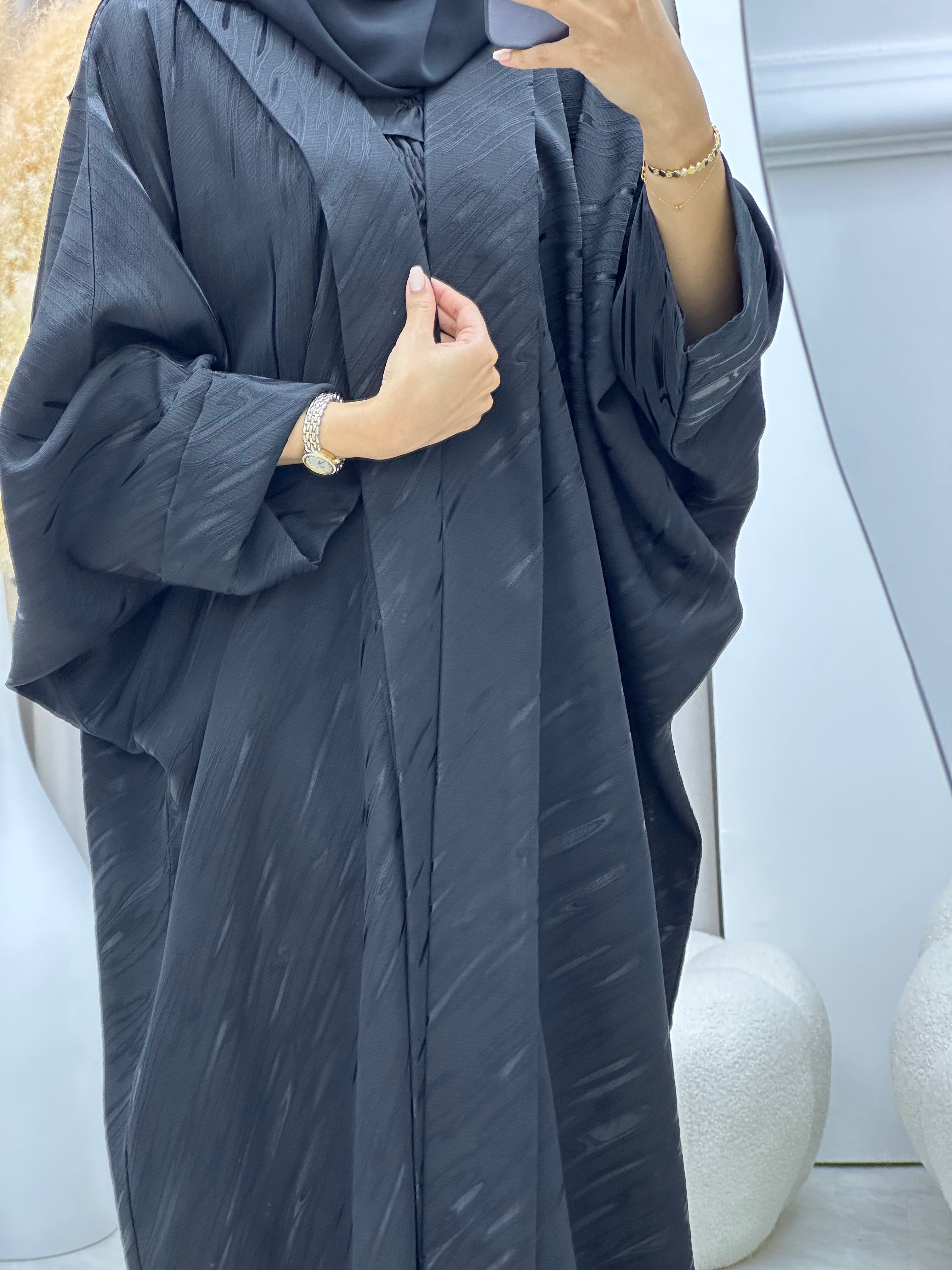 C RTW 0487 Black Bisht Abaya