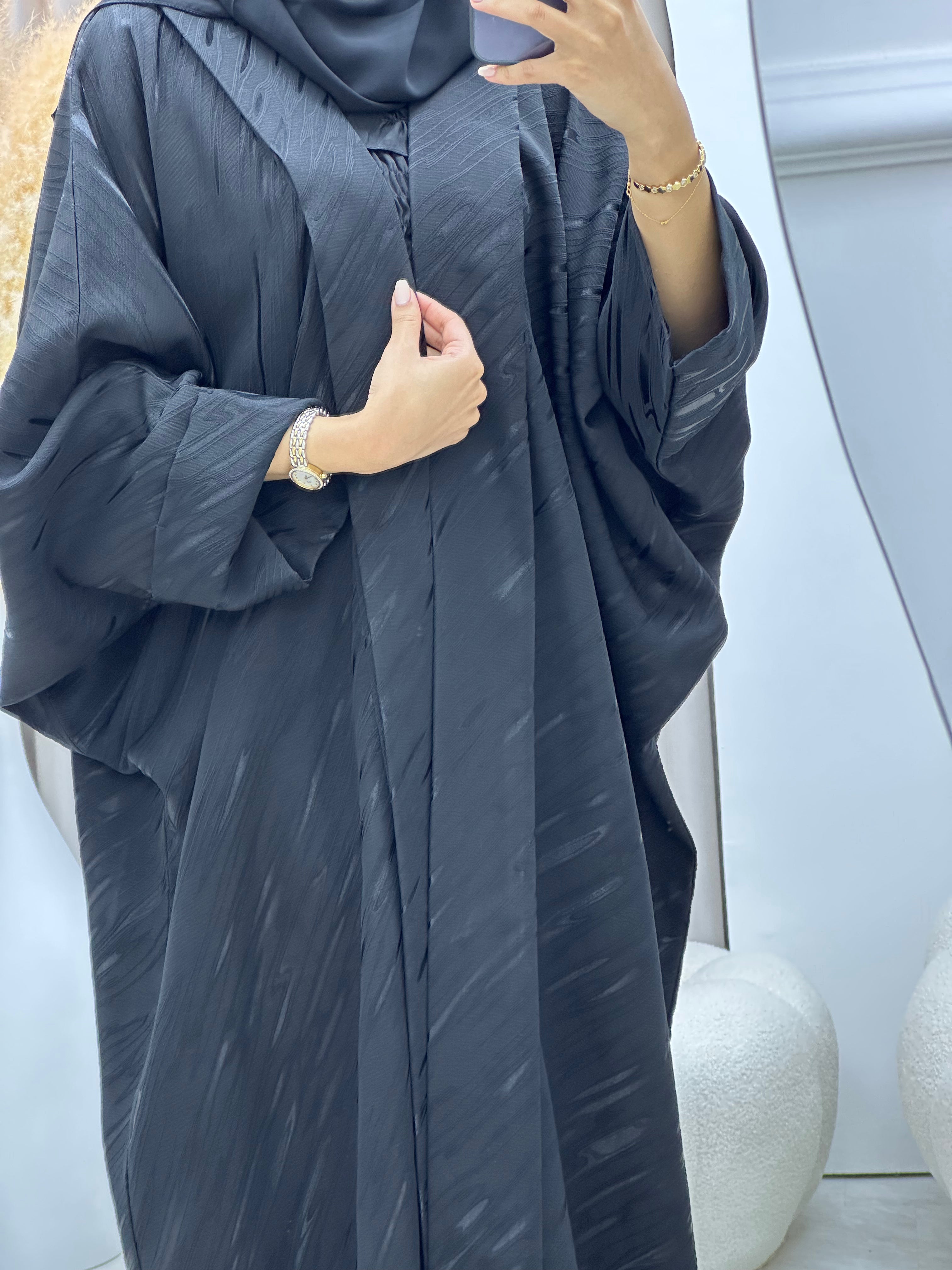C RTW 0487 Black Bisht Abaya