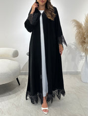 C 1428 Black Lace Abaya