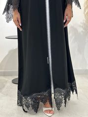 C 1428 Black Lace Abaya