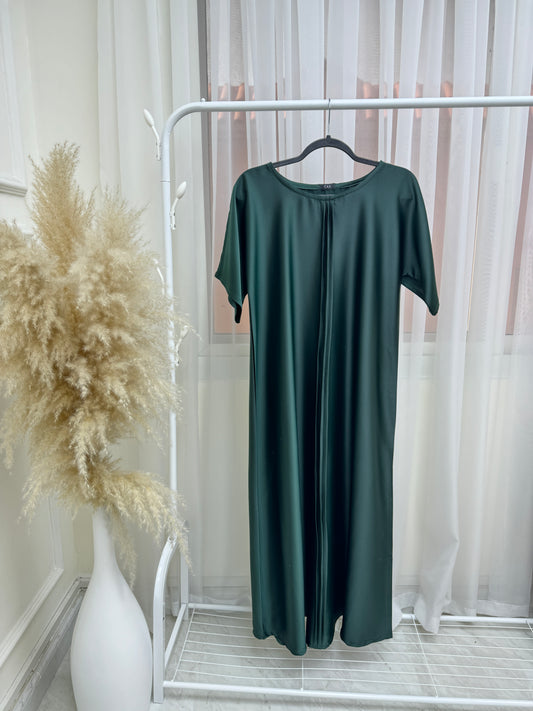 C 001-01 Green Pleats Under Abaya Dress