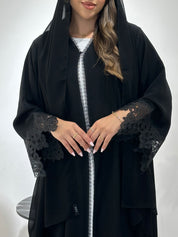C 1428 Black Lace Abaya