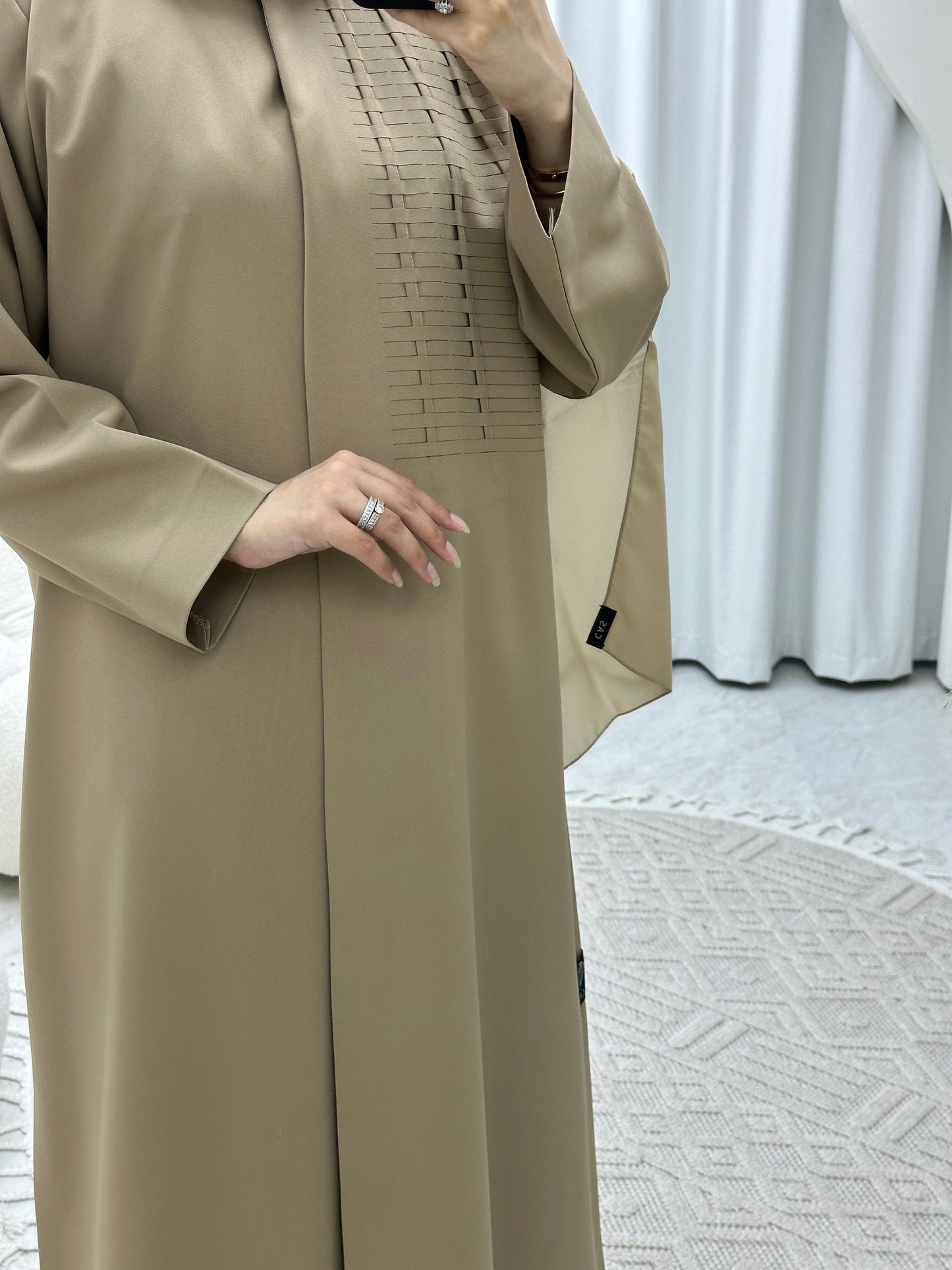 C RTW Weave Beige Abaya