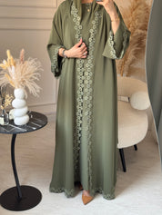 C 1106 Sage Lace Abaya