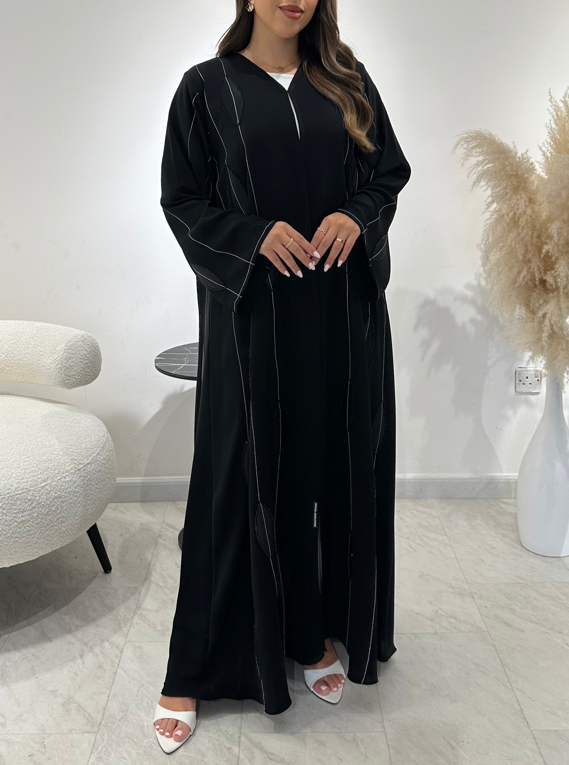 C 1426 Black Beaded Abaya