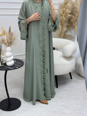 C 1109 Sweet Mint Lace Abaya