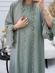 C 1109 Sweet Mint Lace Abaya