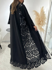 C 1423 Black Lace Abaya