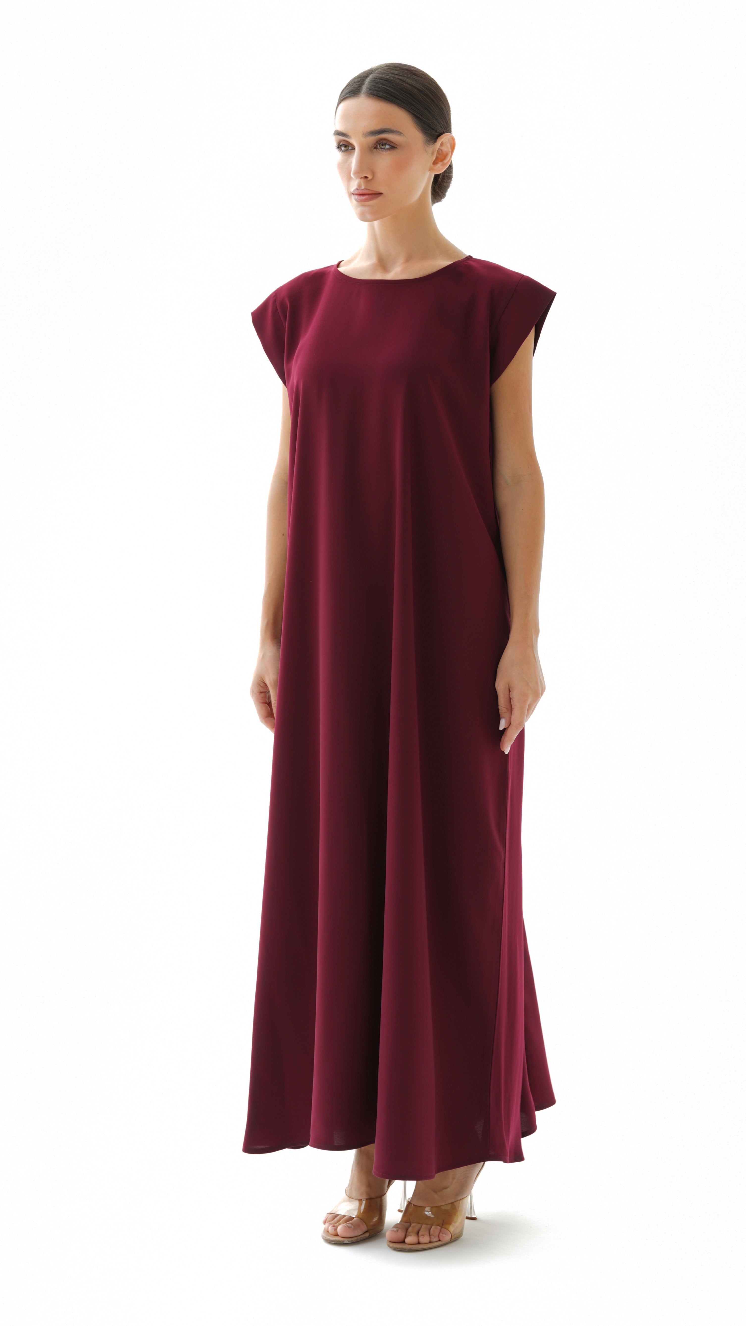 C 005-01 Premium Maroon Under Abaya Dress