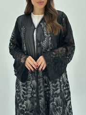 C 1660 Black Dantel Abaya