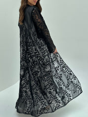 C 1660 Black Dantel Abaya
