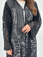 C 1660 Black Dantel Abaya