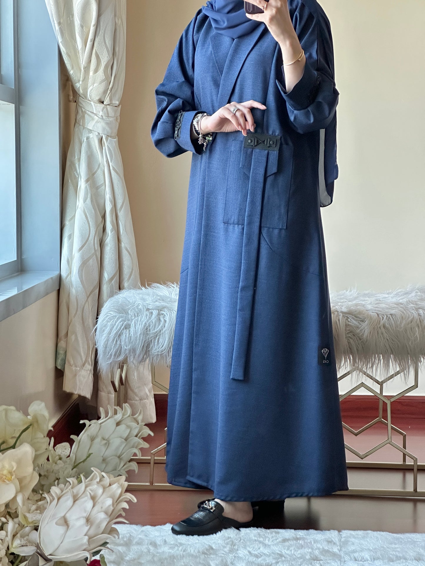 C-Blue-Linen-Coat-Abaya-Set