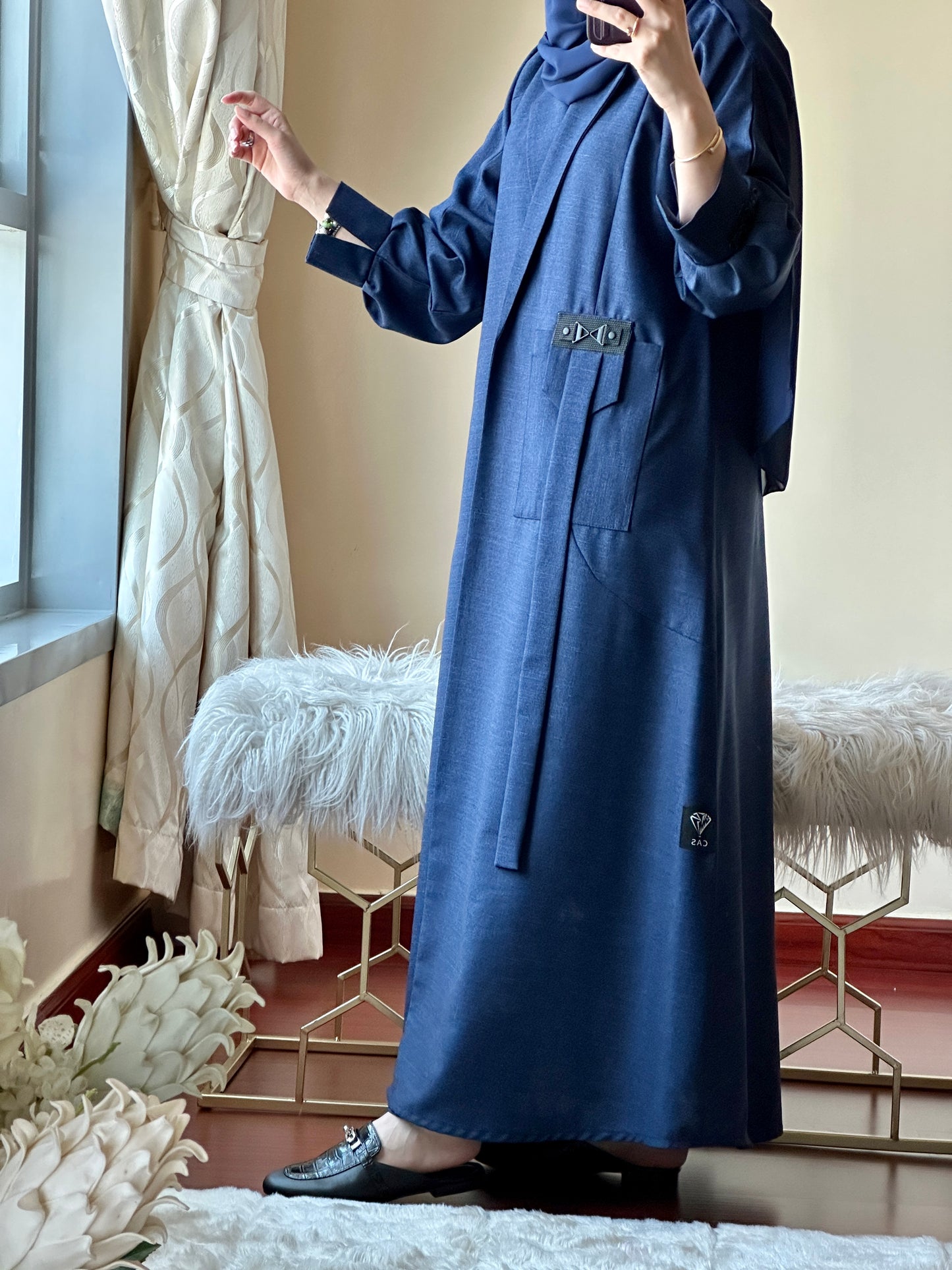 C-Blue-Linen-Coat-Abaya-Set