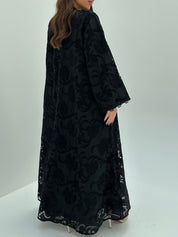 C 1661 Black Dantel Abaya