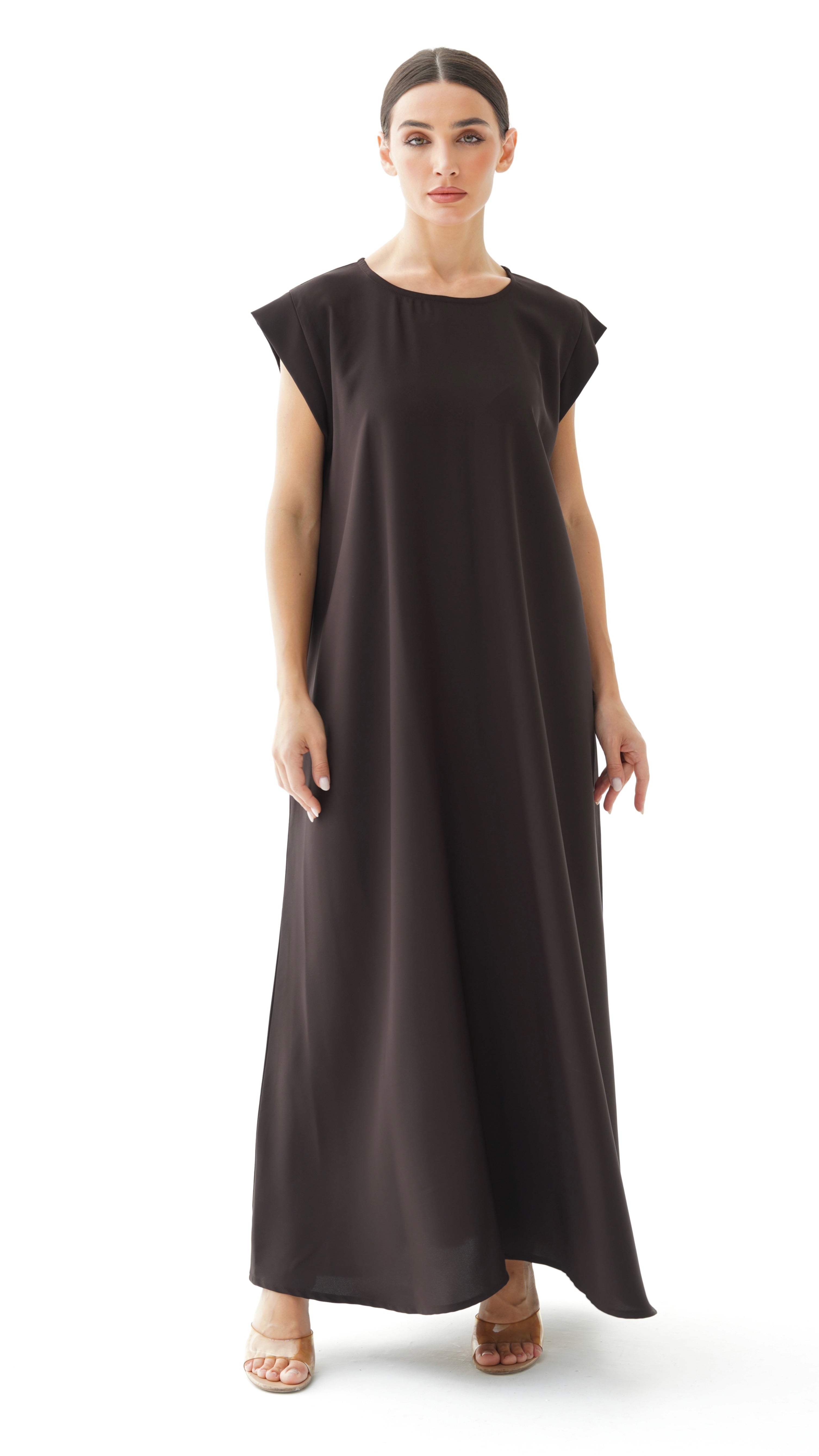 C 005-13 Premium Dark Brown Under Abaya Dress