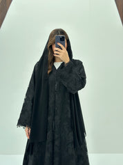 C 1662 Black Dantel Abaya