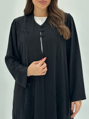 C 1663 Black Beaded Abaya