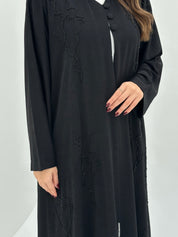C 1663 Black Beaded Abaya