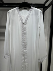 C 1451-06 White Lace Abaya