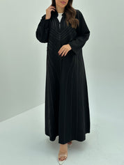 C 1664 Black Striped Abaya