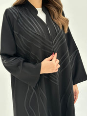 C 1664 Black Striped Abaya